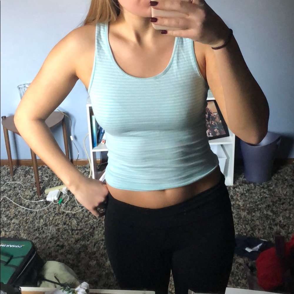 Blue stripped crop top